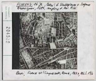 Florenz: Detail des Stadtplans von Stefano Buonsignori, 16. Jhd.