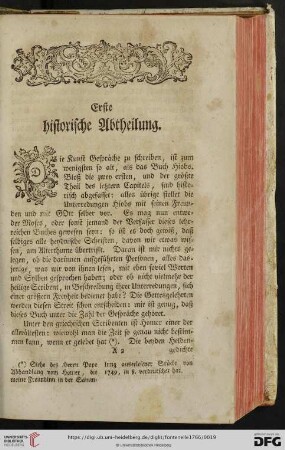 Erste historische Abtheilung