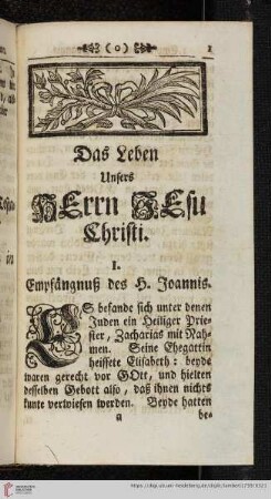 Das Leben Unsers Herrn Jesu Christi