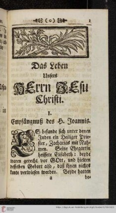 Das Leben Unsers Herrn Jesu Christi