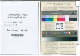 Entnazifizierung Heinrich Baumeister , geb. 10.05.1889 (Landwirt)
