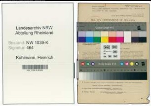 Entnazifizierung Heinrich Kuhlmann , geb. 11.09.1888 (Studienrat)