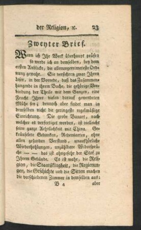 Zweyter Brief.