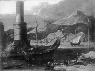 Landschaft mit Segelschiffen