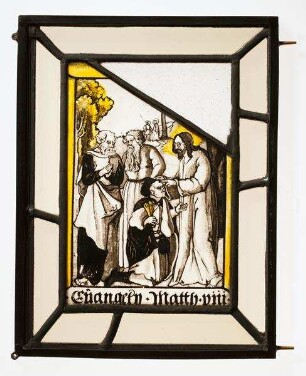 Fragment einer Kabinettscheibe mit Christus, der den Aussätzigen heilt (Matth. VIII, 1-4)