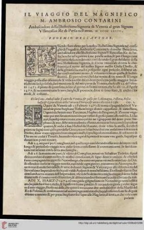 Il viaggio del magnifico M. Ambrosio Contarini
