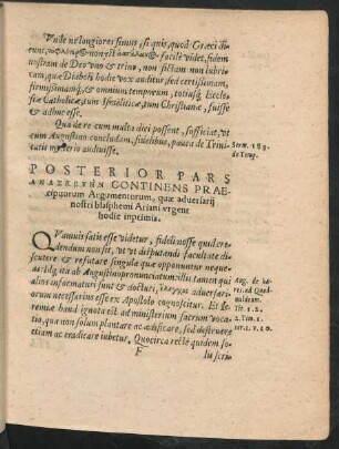 Posterior Pars Anaskeuēn Continens Praecipuorum Argumentorum, quae adversarii nostri blasphemi Ariani urgent hodie inprimis.