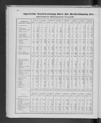Specielle Nachweisung über die Betheiligung der Hamburgischen Flagge seit dem Jahre 1858.