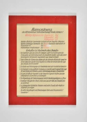 Alarmanordnung Werk I
