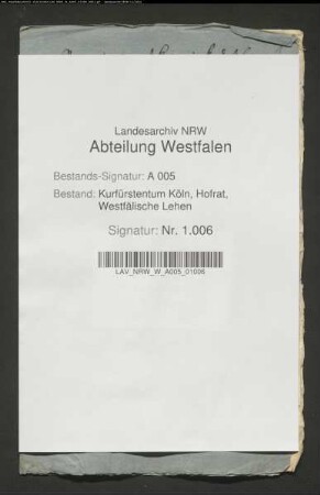 Belehnung des Gert Knippink mit dem Branderhof und einem Kotten zu Grevel