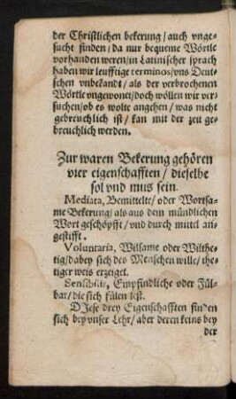 Zur waren Bekerung gehören vier eigenschafften/ dieselbe sol und mus sein.