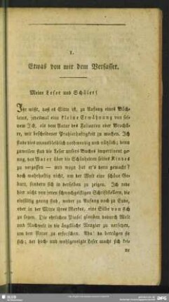 1. Etwas von mir dem Verfasser