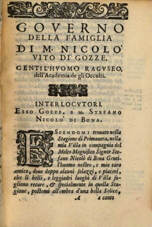 Governo della famiglia