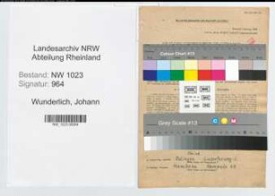 Entnazifizierung Johann Wunderlich , geb. 27.02.1896 (Oberwachtmeister)