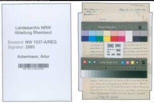 Entnazifizierung Artur Ackermann , geb. 03.09.1896 ()