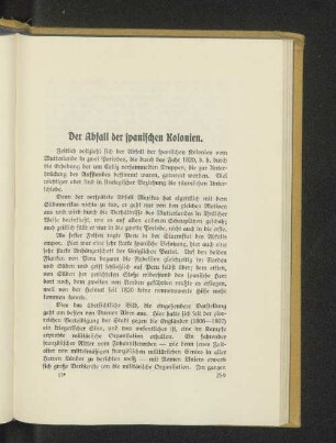 Der Abfall der spanischen Kolonien.