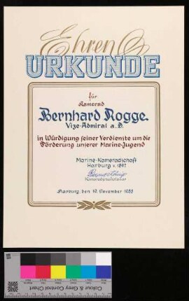 Urkunden für verliehende Auszeichnungen