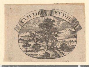 [Vignette: Landschaft mit Bäumen, Sonne]