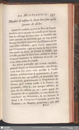 Manière de raffiner le Sucre brut sans qu'il éprouve de déchet