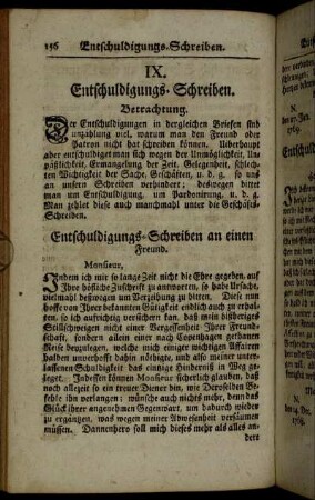 IX. Entschuldigungs-Schreiben.