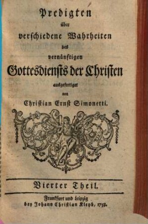 Predigten über verschiedene Wahrheiten des vernünftigen Gottesdiensts der Christen, 4