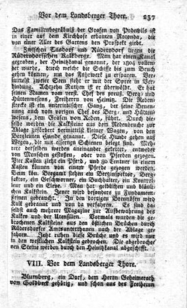 VIII. Vor dem Landsberger Thore