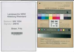 Entnazifizierung Fritz Breier , geb. 07.04.1901 (Polier)