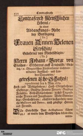 Contrafeyth Menschlichen Lebens