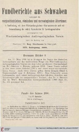 14: Funde des Jahres 1906