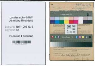 Entnazifizierung Ferdinand Ponzelar , geb. 26.12.1893 (Glasreiniger)