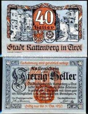 Rattenberg, Tirol 40 Heller