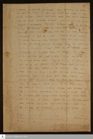Brief von Philipp Melanchthon an Georg Spalatin.