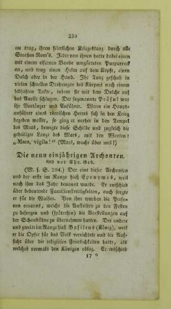 Die neun einjährigen Archonten