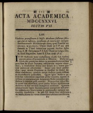 Sectio VII. [D. XXXI. Julii.]