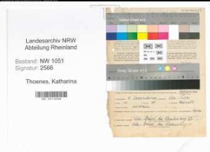 Entnazifizierung Katharina Thoenes , geb. 02.12.1900 ()