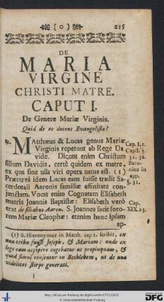 De Maria Virgine Christi Matre.