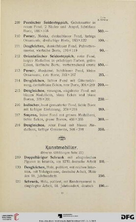 Kunstmobiliar (Nr. 219-271)