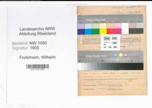 Entnazifizierung Wilhelm Froitzheim , geb. 21.04.1912 (Verwaltungsbeamter)