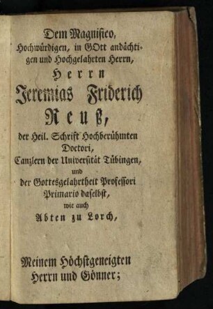 Dem Magnifico, Hochwuerdigen ...