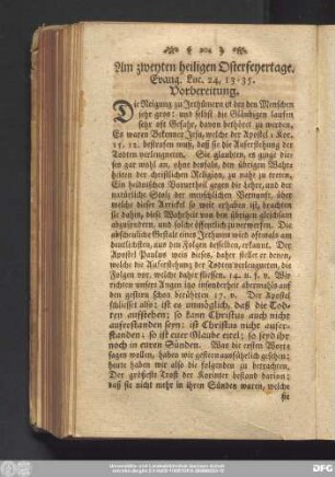 Am zweyten heiligen Osterfeyertage. Evang. Luc. 24, 13 - 35.