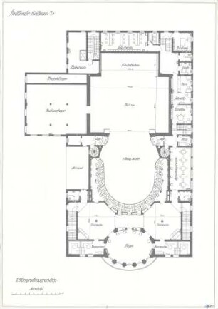 Fischer, Theodor; Heilbronn; Stadt-Theater - Grundriss 1. OG