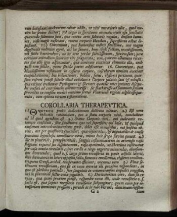 Corollaria Therapeutica.