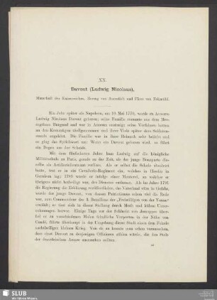 XX. Davout (Ludwig Nicolaus), Marschall des Kaiserreiches, Herzog von Auerstädt und Fürst von Eckmühl