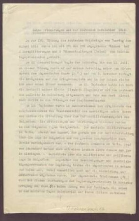 Erinnerungen Fehrenbachs an die deutsche Revolution 1918, 12 Blatt