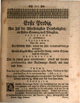 Labyrinthus Programmaticus Et Anagrammaticus. Oder: Irr-Garten, Mit hin und her geschlangten, führenden, jedoch nicht verführenden Anagrammatischen Umb-Wegen, oder Irrgängen. Das ist: Pfingst-Son[n]tägliche Predigen, Deren jedwedere Mit vorgesetzten Programmate, gleichgesetzten, und anagrammate in Buchstaben verwechselten Wörtern, auch teutschen beygeruckten und gedruckten Reims-Versen gezieret ist : Alles Aus Figuren Göttlicher Heiliger Schrifft ... verfasset und zusammen getragen, mit Symbolis, oder Sinnschrifften ... ausgearbeitet. Denen hochwürdigen Herrn Predigern, ... zu einer belieblichen Beyhülff, .... herausgegeben, ...