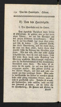 132-147, B) Von den Hausvögeln