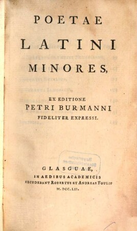 Poetae Latini minores