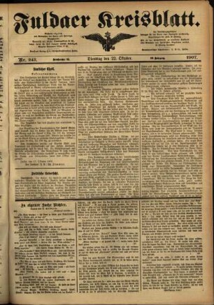 Ausgabe vom Dienstag, den 22. Oktober 1907.