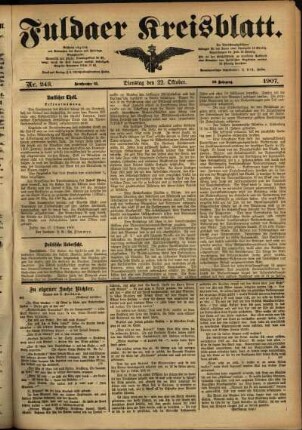 Ausgabe vom Dienstag, den 22. Oktober 1907.