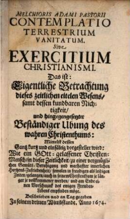 Contemplatio terrestrium vanitatum